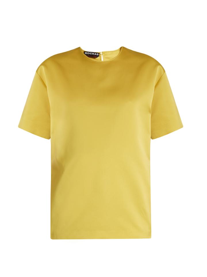 Rochas Short-sleeved Duchess-satin Top