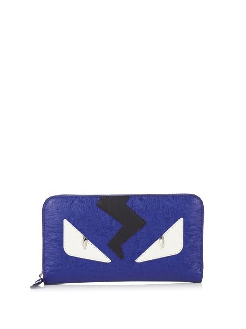 Fendi Bag Bugs Zip-around Leather Wallet