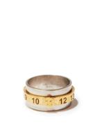 Matchesfashion.com Maison Margiela - Number-engraved Layered Sterling-silver Ring - Mens - Silver Gold