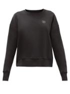 Matchesfashion.com Adidas By Stella Mccartney - Logo-print Organic Cotton-blend Jersey Sweatshirt - Womens - Black