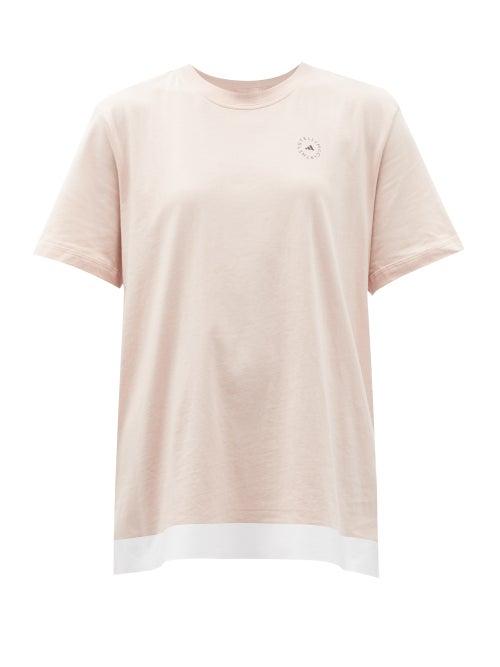 Matchesfashion.com Adidas By Stella Mccartney - Oversized Logo-print Organic-cotton T-shirt - Womens - Light Pink