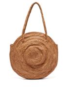 Dragon Diffusion Round Woven-leather Basket Bag