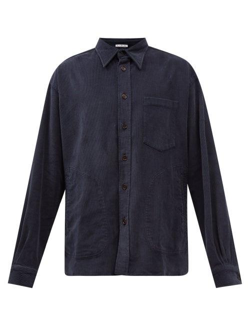 Acne Studios - Satlent Cotton-blend Corduroy Shirt - Mens - Navy