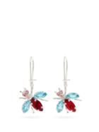 Matchesfashion.com Art School - Crystal-embellished Fly-drop Earrings - Womens - Red Multi