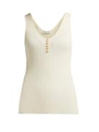 Matchesfashion.com Altuzarra - Mirto Pointelle Knit Wool And Cashmere Blend Top - Womens - Ivory
