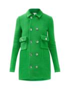 Matchesfashion.com Bottega Veneta - Double-breasted Cotton-blend Knitted Coat - Womens - Green