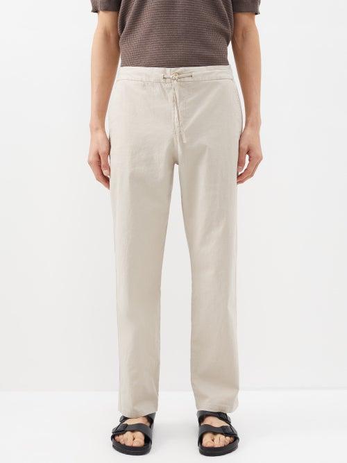 Frescobol Carioca - Mendes Drawstring-waist Linen-blend Trousers - Mens - Beige