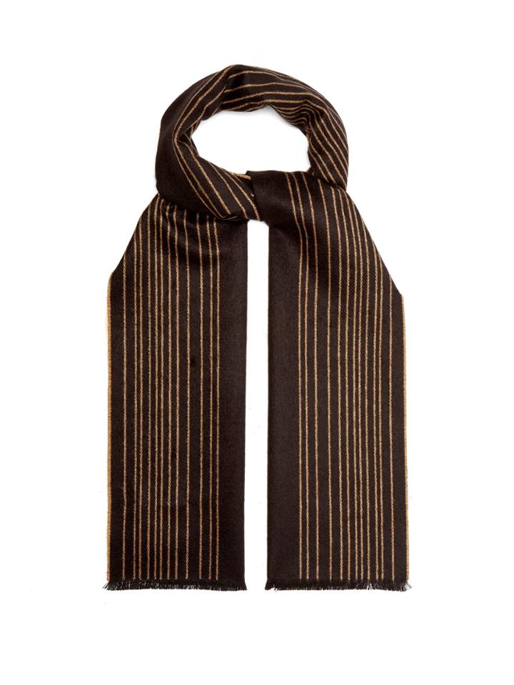 Prada Striped Cashmere And Silk-blend Scarf