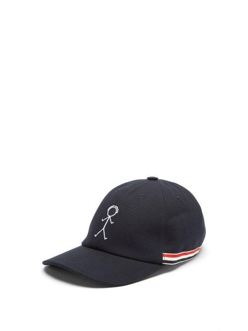 Thom Browne - Man-embroidered Canvas Baseball Cap - Mens - Navy