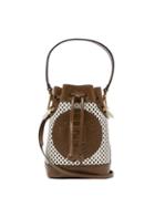 Matchesfashion.com Fendi - Mon Tresor Mini Perforated Leather Bucket Bag - Womens - White Multi