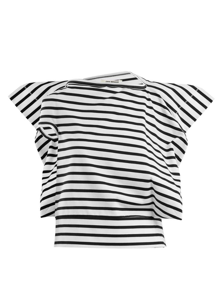 Junya Watanabe Striped Asymmetric Cotton-jersey T-shirt