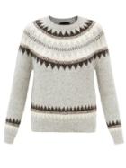 Nili Lotan - Madeleine Fair Isle-intarsia Alpaca-blend Sweater - Womens - Grey Multi