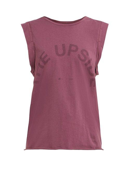 Matchesfashion.com The Upside - Vintage Cotton Jersey Tank Top - Womens - Burgundy
