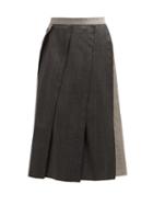 Matchesfashion.com Vivienne Westwood - Raw Edge Wool Skirt - Womens - Grey Multi