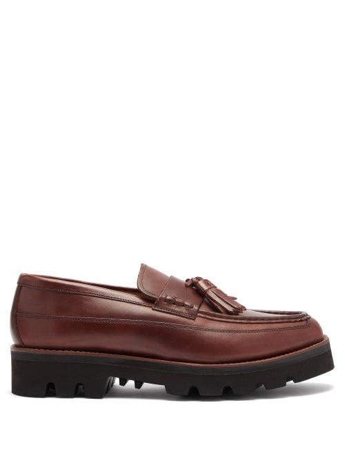 Grenson - Booker Tasselled Leather Loafers - Mens - Brown