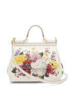 Matchesfashion.com Dolce & Gabbana - Sicily Medium Floral Print Dauphine Leather Bag - Womens - White Multi