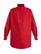 Sonia Rykiel High-neck Ruffle-detailed Cotton-poplin Shirt