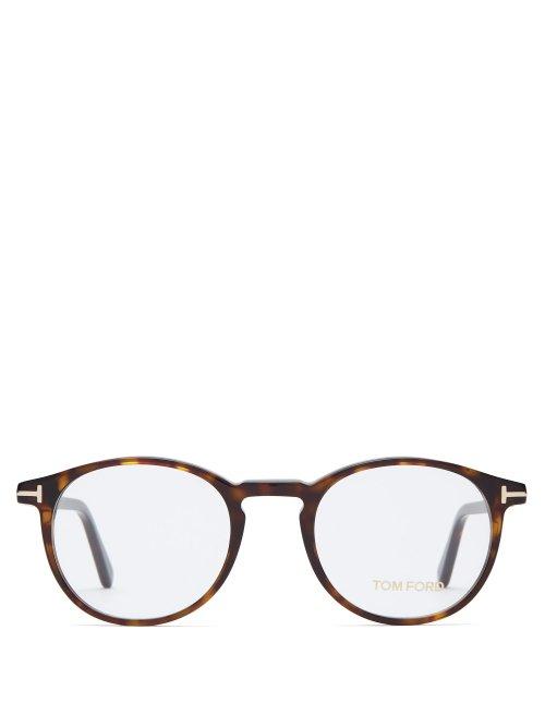 Matchesfashion.com Tom Ford Eyewear - Tortoiseshell Round Frame Glasses - Mens - Tortoiseshell