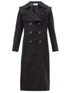 Matchesfashion.com Lanvin - Heart Lapel Double Breasted Wool Twill Coat - Womens - Black