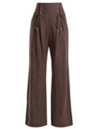 Zimmermann Painted Heart Wide-leg Lace-up Linen Trousers