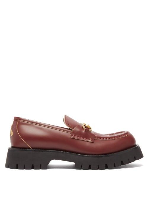 Matchesfashion.com Gucci - Cordovan Chunky Sole Leather Loafers - Mens - Burgundy