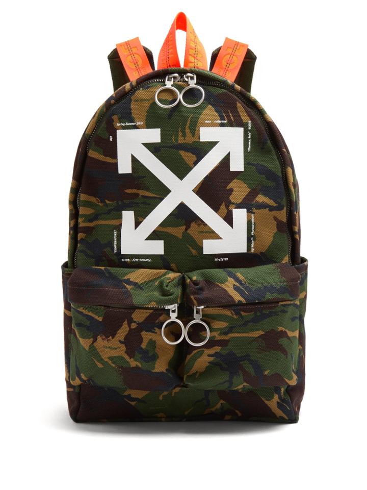 Off-white Logo-print Camouflage Backpack