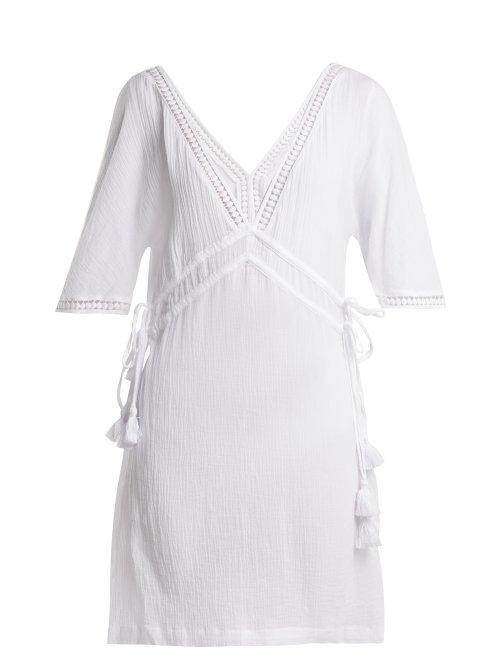 Matchesfashion.com Heidi Klein - Moorea Lace Trimmed Cotton Shirtdress - Womens - White