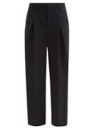 Noir Kei Ninomiya - Pleated Wool Wide-leg Trousers - Womens - Black