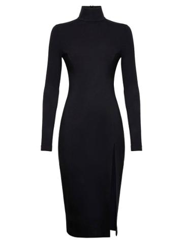 Wolford X Amina Muaddi - Side-slit Jersey Dress - Womens - Black