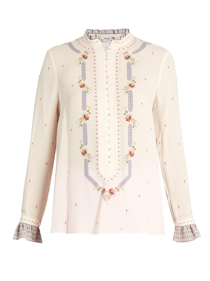 Vilshenko Floradita Floral-print Silk Blouse