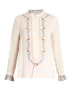 Vilshenko Floradita Floral-print Silk Blouse