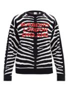 Matchesfashion.com Burberry - Jennings Zebra-jacquard Wool-blend Sweater - Mens - Black White
