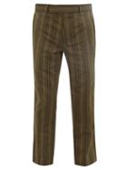 Matchesfashion.com Haider Ackermann - Stripe-jacquard Cotton-blend Trousers - Mens - Dark Khaki