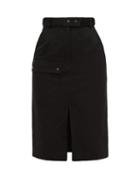 Matchesfashion.com Symonds Pearmain - High Rise Belted Cotton Pencil Skirt - Womens - Black