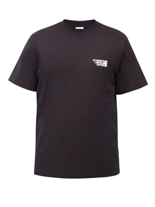 Matchesfashion.com Vetements - Limited Edition Logo-print Cotton-jersey T-shirt - Mens - Black