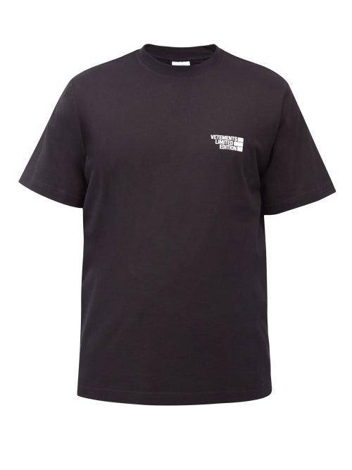 Matchesfashion.com Vetements - Limited Edition Logo-print Cotton-jersey T-shirt - Mens - Black