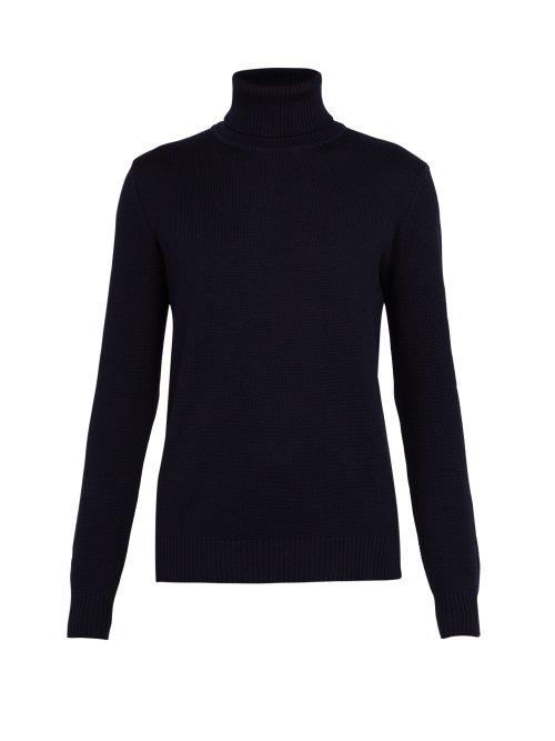 Matchesfashion.com De Bonne Facture - Roll Neck Wool Sweater - Mens - Navy