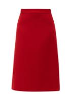 Matchesfashion.com Prada - Wool Gabardine Midi Skirt - Womens - Red