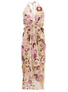 Matchesfashion.com Dodo Bar Or - Jennifer Gathered Floral-print Cotton Dress - Womens - Pink Print