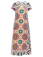 Ladies Beachwear La Doublej - Swing Ciccio-print Silk Maxi Dress - Womens - Orange Multi