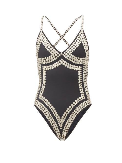 Norma Kamali - Mio Studded Swimsuit - Womens - Black