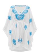 Matchesfashion.com Melissa Odabash - Irene Embroidered Fluid-poplin Kaftan - Womens - White Multi