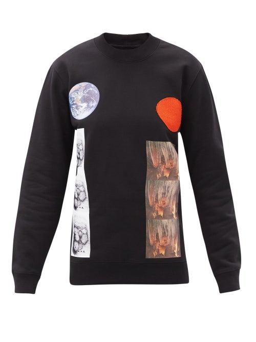 Matchesfashion.com Raf Simons - Aw14 Printed Cotton-jersey Long-sleeved T-shirt - Womens - Black