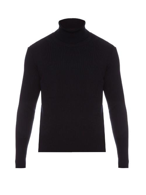 Balenciaga Roll-neck Ribbed-knit Wool Sweater