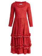 Matchesfashion.com Molly Goddard - Kelly Gingham Mesh Dress - Womens - Red Multi