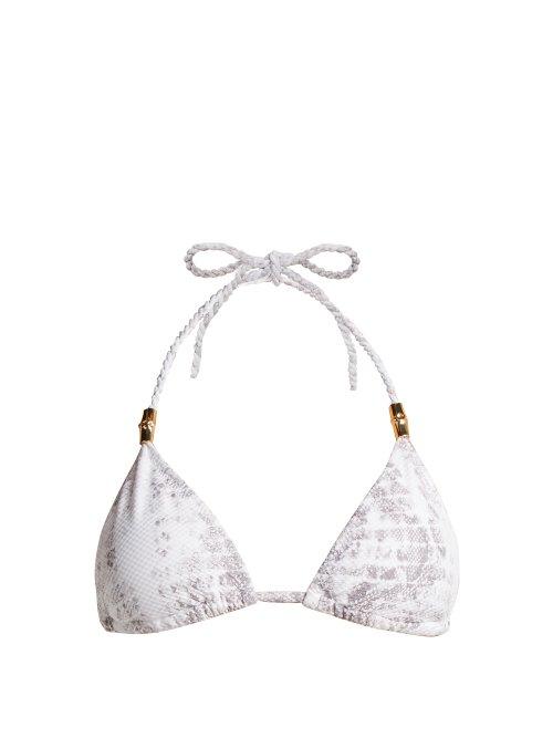 Matchesfashion.com Heidi Klein - Core Triangle Bikini Top - Womens - Python