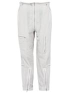 Matchesfashion.com Maison Margiela - Grid Print Zip Pocket Cargo Trousers - Mens - White