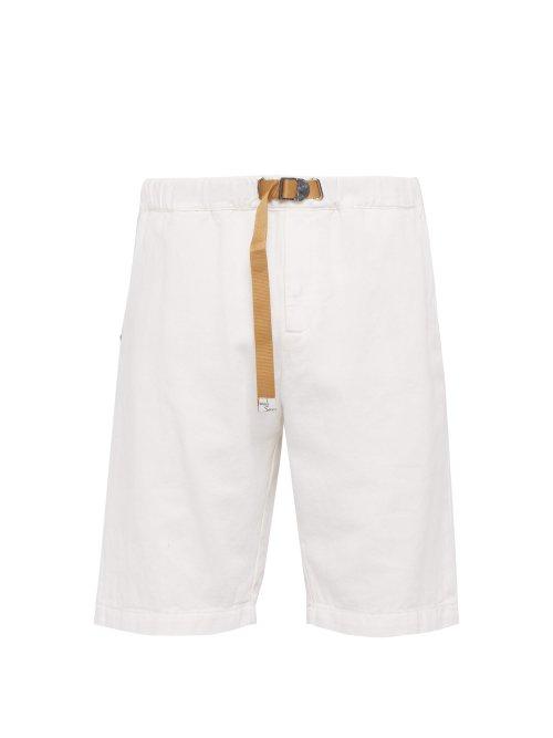 Matchesfashion.com White Sand - Drawstring Waist Belted Cotton Blend Shorts - Mens - White