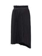 Matchesfashion.com Balenciaga - Logo-banded Waist Pleat Wool Skirt - Womens - Black