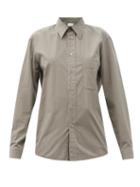 Matchesfashion.com Lemaire - Exaggerated-collar Cotton Shirt - Womens - Mid Grey